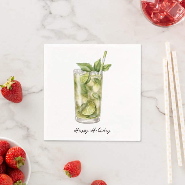 Watercolor Cocktail Serviette (Beispiel)