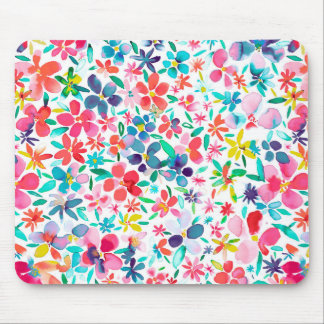 Watercolor Colorful Flower Petals Mousepad