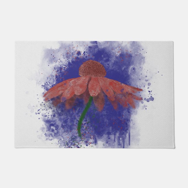 Watercolor Coneflower Fußmatte (Vorderseite)
