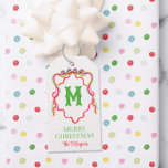 Watercolor Confetti Christmas Trees Monogram Wappe Geschenkanhänger<br><div class="desc">PreppyPrint.com - Feiern Sie Weihnachten im Stil! Fügen Sie Ihre personalisierte Touch hinzu. Übertragen Sie dieses Design auch auf die Produkte Ihrer Wahl! Bitte besuchen Sie meinen Designer-Shop,  PreppyPrint.com,  um die Dinge zu koordinieren.</div>