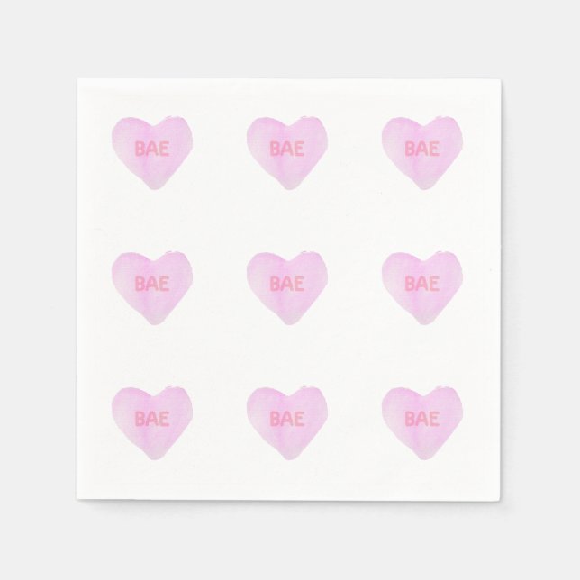 Watercolor Convo Heartz Bae Napkins Serviette (Vorderseite)