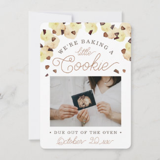 Watercolor Cookie Pregnancy Photo Announcement Ankündigung