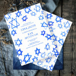 Watercolor Cool Blue Star von David Bar Bat Mitzva Einladung<br><div class="desc">Perfekte Karte, um eine Fledermausmitzvah, Bar mitzvah oder andere jüdische Feier anzukündigen! Handgemachte Aquarellkunst für Sie auf der Vorder- und Rückseite! Vollständig anpassbar! Klicken Sie auf "Personalisieren" oben, um den Text zu bearbeiten. Klicken Sie auf "Bearbeiten mit dem Design-Tool", um die Schriftart, Farben und Platzierungen anzupassen und das Design auf...</div>