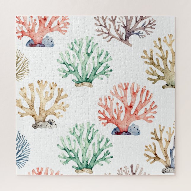 Watercolor Coral Reef Pattern (Vertikal)