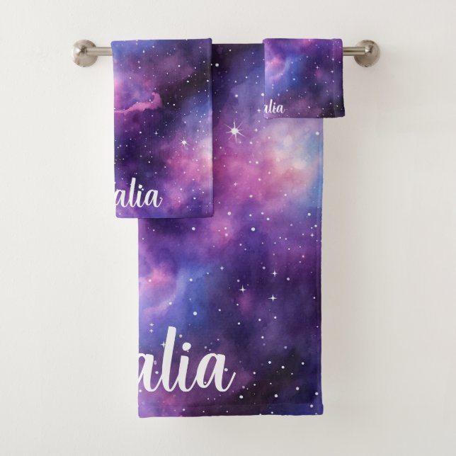 Watercolor Cosmic Blue Purple Galaxy Nebula (En situation)