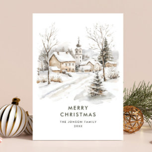 Watercolor Cosy Winter Country Weihnachten