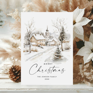 Watercolor Cosy Winter Country Weihnachten