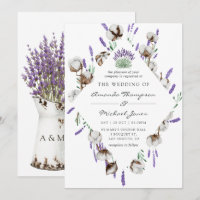Watercolor Cotton Lavender Country Wedding