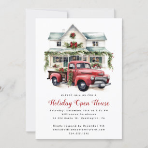 Watercolor Country Holiday Weihnachts-Open House Einladung