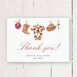 Watercolor cowboy Baby Shower Thank you Dankeskarte<br><div class="desc">Watercolor baby shower.</div>
