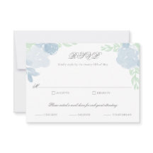 Watercolor Crest Botanical Floral Wedding RSVP