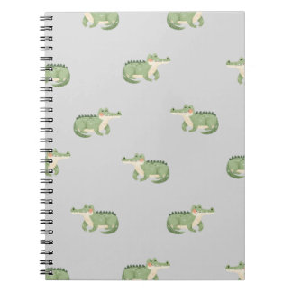 Watercolor Crocodiles on Light Gray Notizblock