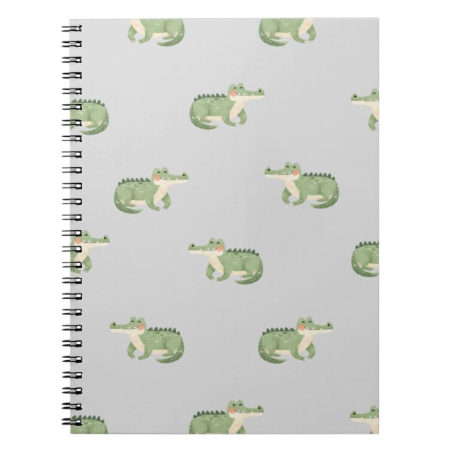 Watercolor Crocodiles on Light Gray Notizblock (Vorderseite)