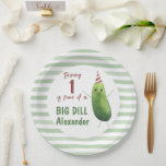 Watercolor Cucumber Big Dill Geburtstagsparty Pappteller<br><div class="desc">"Ist so etwas wie eine große Krankheit". Geburtstagsparty. Wir laden Sie zu einer Geburtstagsfeier im Stil unserer Gurken-Geburtstagsfeier ein. Wasserfarben-Gurke große Dill mit Geburtstagshut.</div>