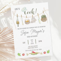 Watercolor Cuisine Chef Invitation de fête d'anniv