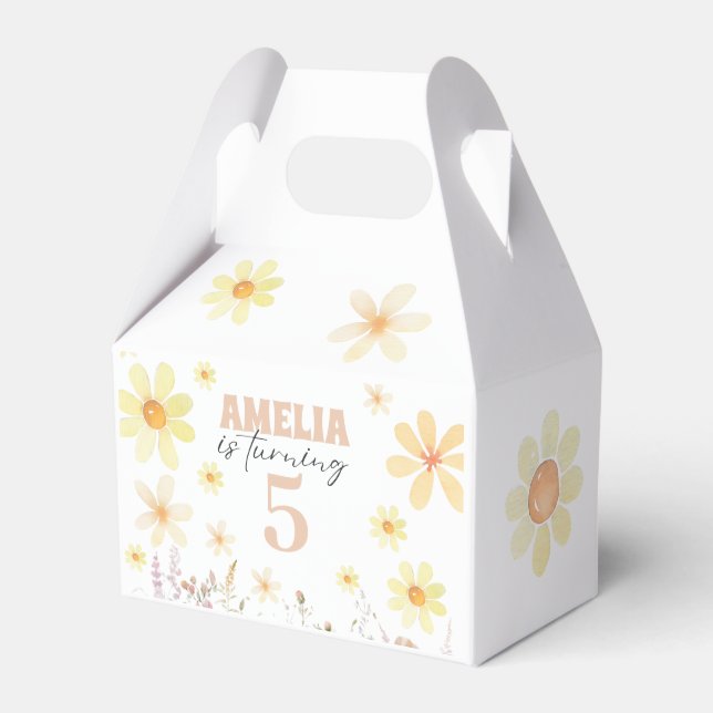 Watercolor Daisy Birthday Geschenkschachtel (Vorderseite)
