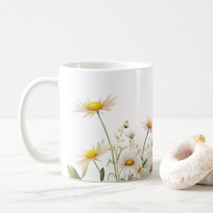 Watercolor Daisy Blume Kaffeetasse