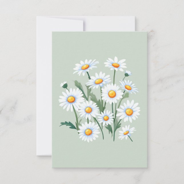Watercolor Daisy Blume Karte (Vorderseite)