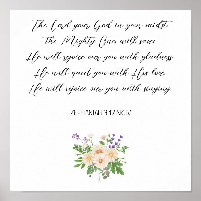 Watercolor Daisy Scripture Poster (Vorne)