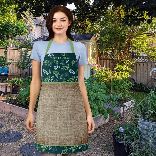 Watercolor Dark Floral Garden Personalized Schürze (Von Creator hochgeladen)