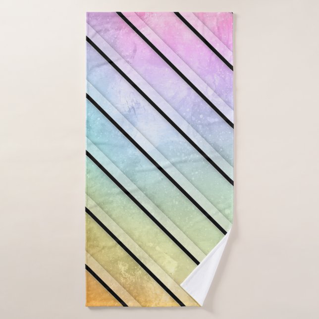 Watercolor degrade stripes pattern badhandtuch set (Badehandtuch)