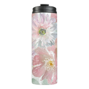 Watercolor delikate Blume. Thermosbecher