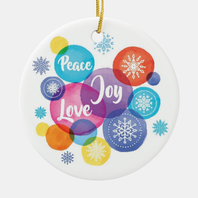 Watercolor des Weihnachten| - Keramik Ornament (Vorne)