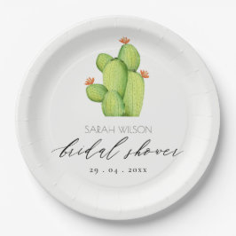 WATERCOLOR DESERT CACTUS BLUME BRAUTPARTY PAPPTELLER