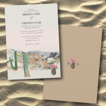 Watercolor Desert Cactus Boho Wedding