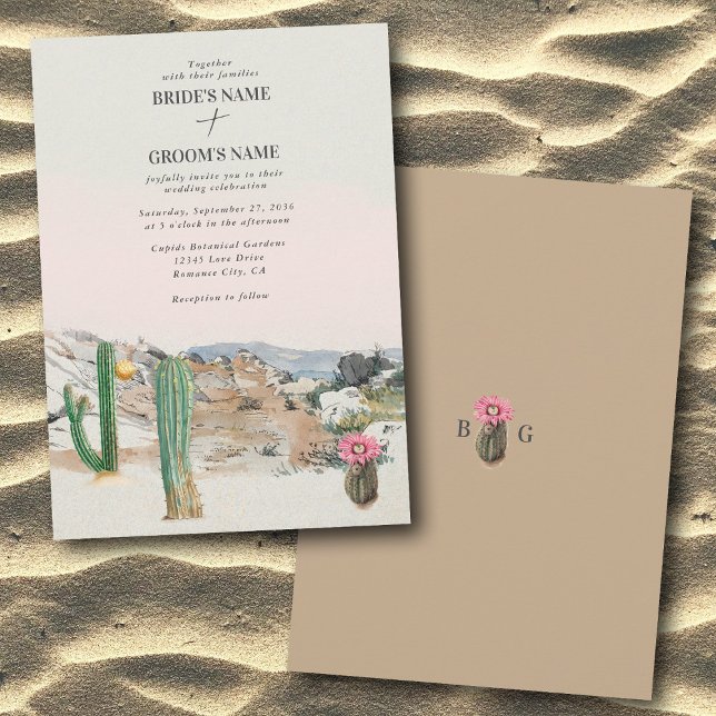 Watercolor Desert Cactus Boho Wedding Einladung (Watercolor Desert Cactus Boho Wedding Invitation)