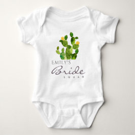 WATERCOLOR DESERT CACTUS BRIDE SQUAD MONOGRAMM BABY STRAMPLER