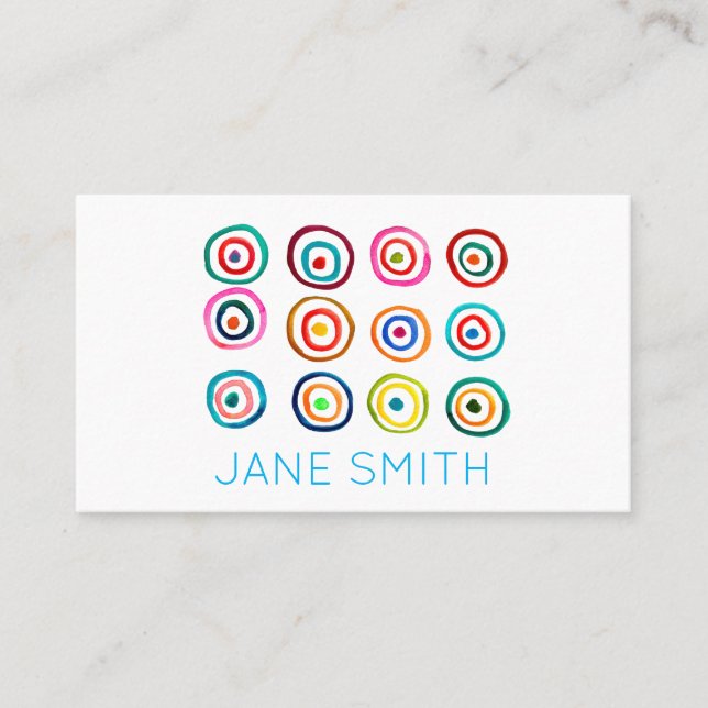 Watercolor Design Moderne, stilvolle Kreativindust Visitenkarte (Vorderseite)