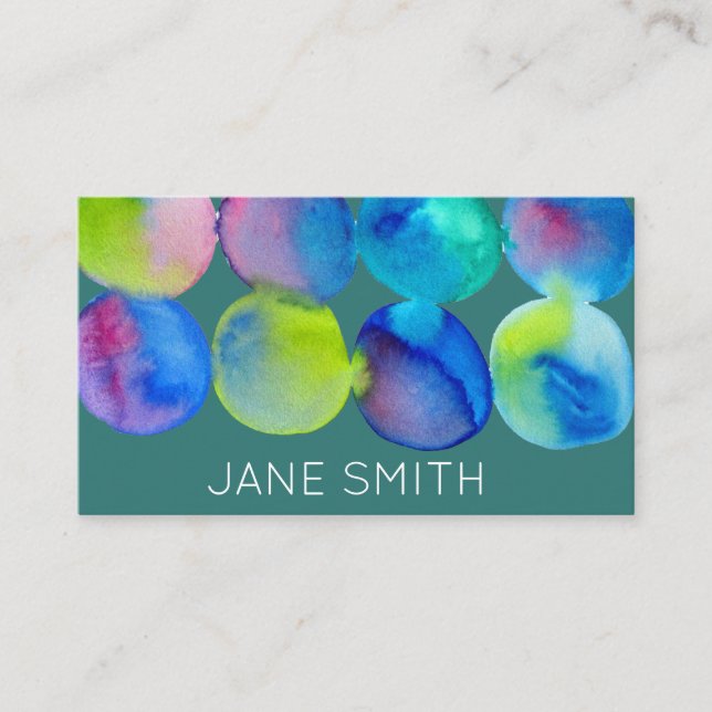 Watercolor Design Moderne, stilvolle Kreativindust Visitenkarte (Vorderseite)