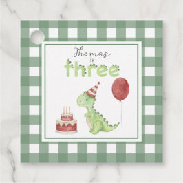 Watercolor Dinosaur 3rd birthday Geschenkanhänger