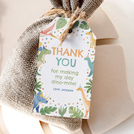 Watercolor Dinosaurier Geburtstagsparty Geschenkanhänger