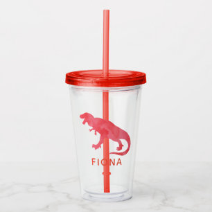 Watercolor-Dinosaurier scherzt personalisierten Acryltrinkbecher