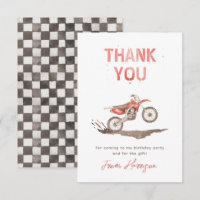 Watercolor Dirt Bike Party Merci Cartes