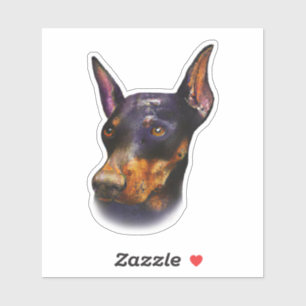 Watercolor Doberman Pinscher Aufkleber