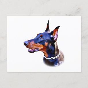 Watercolor Doberman Pinscher Postkarte
