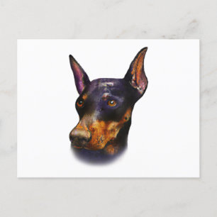 Watercolor Doberman Pinscher Postkarte