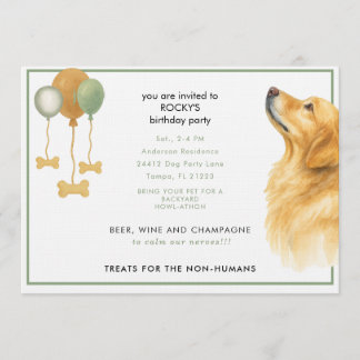 Watercolor Dog Birthday Party Einladung