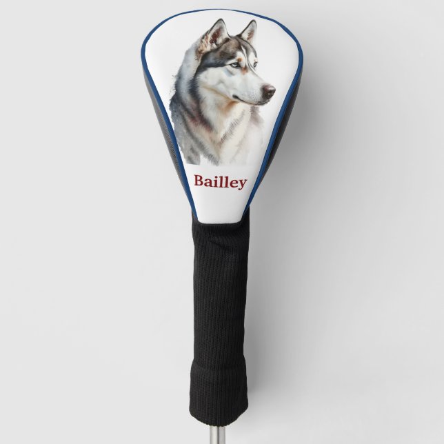  Watercolor Dog Golf Head Cover Golf Headcover (Vorderseite)