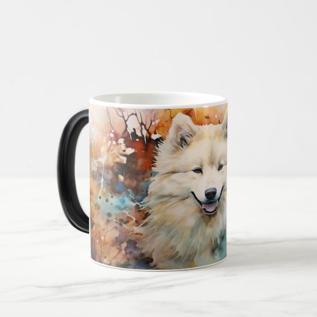 Watercolor Dog Mug Wrap Verwandlungstasse (Vorderseite Links)