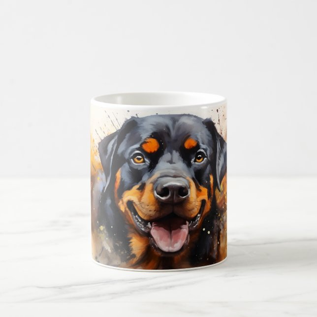 Watercolor Dog Mug Wrap Verwandlungstasse (Mittel)