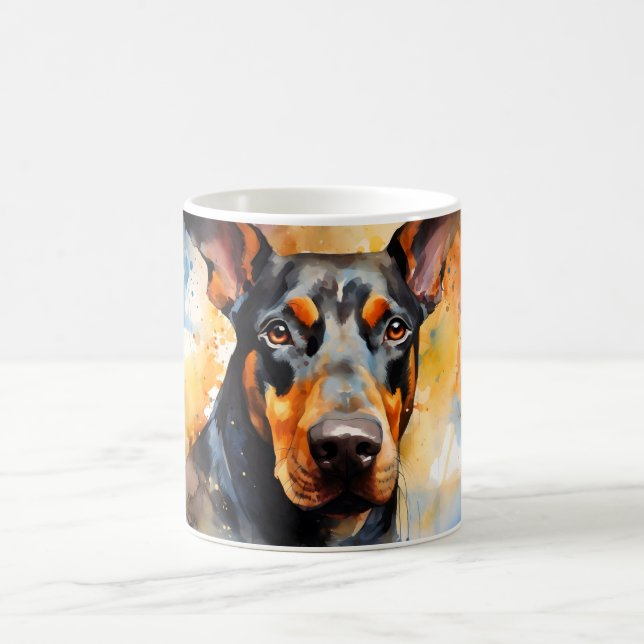 Watercolor Dog Mug Wrap Verwandlungstasse (Mittel)