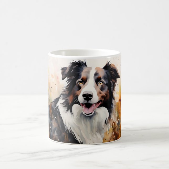 Watercolor Dog Mug Wrap Verwandlungstasse (Mittel)
