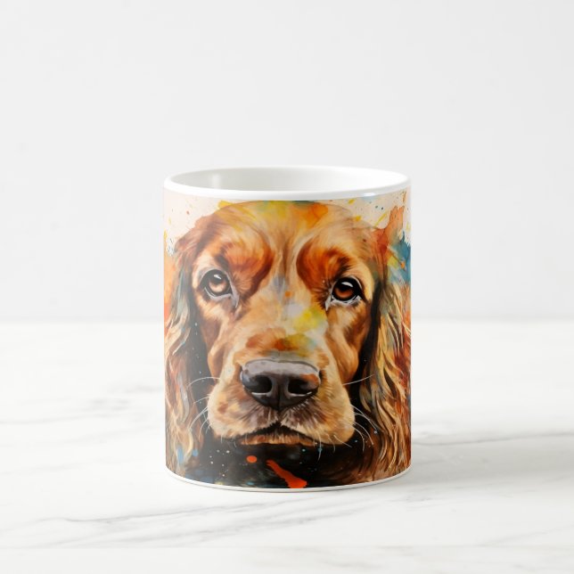 Watercolor Dog Mug Wrap Verwandlungstasse (Mittel)