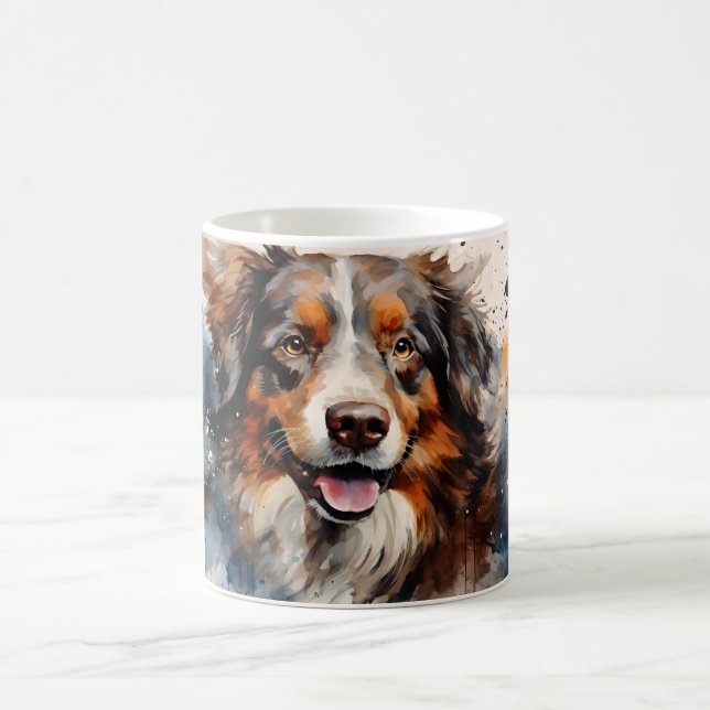 Watercolor Dog Mug Wrap Verwandlungstasse (Mittel)