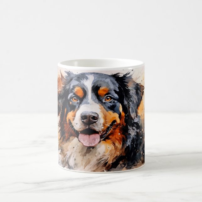 Watercolor Dog Mug Wrap Verwandlungstasse (Mittel)