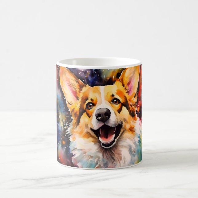 Watercolor Dog Mug Wrap Verwandlungstasse (Mittel)